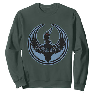 Minnesota Resist Loon Rebellion Emblem Sweatshirt TS02 Dark Forest Green Print Your Wear