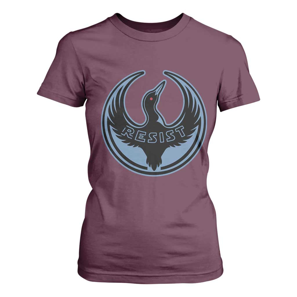 Minnesota Resist Loon Rebellion Emblem T Shirt For Women TS02 Maroon Print Your Wear