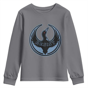 Minnesota Resist Loon Rebellion Emblem Youth Sweatshirt TS02 Charcoal Print Your Wear