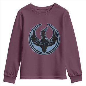 Minnesota Resist Loon Rebellion Emblem Youth Sweatshirt TS02 Maroon Print Your Wear