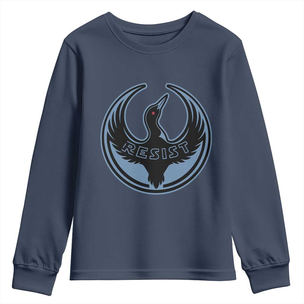Minnesota Resist Loon Rebellion Emblem Youth Sweatshirt TS02 Navy Print Your Wear