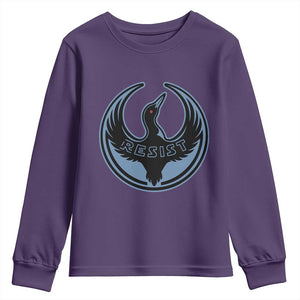 Minnesota Resist Loon Rebellion Emblem Youth Sweatshirt TS02 Purple Print Your Wear