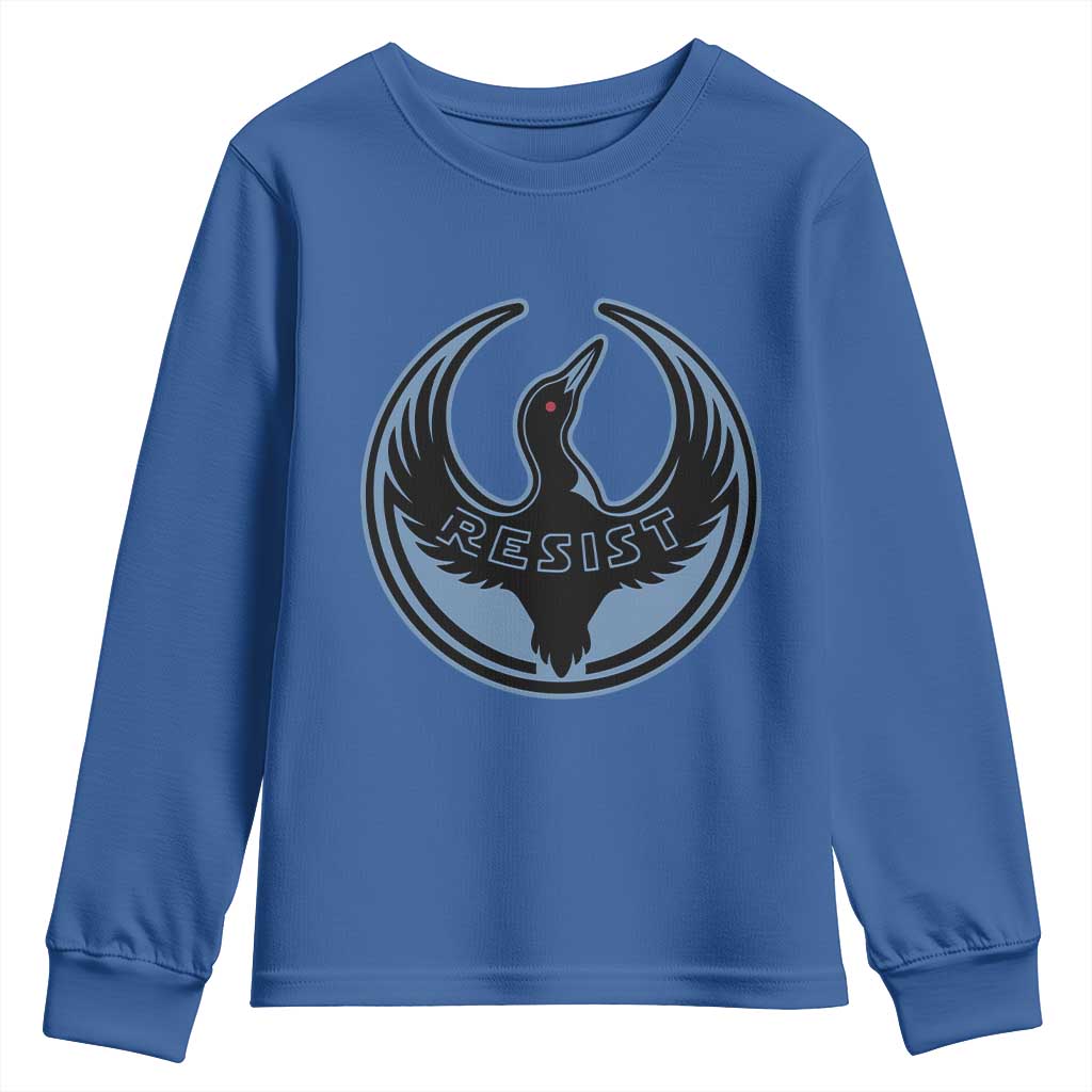 Minnesota Resist Loon Rebellion Emblem Youth Sweatshirt TS02 Royal Blue Print Your Wear