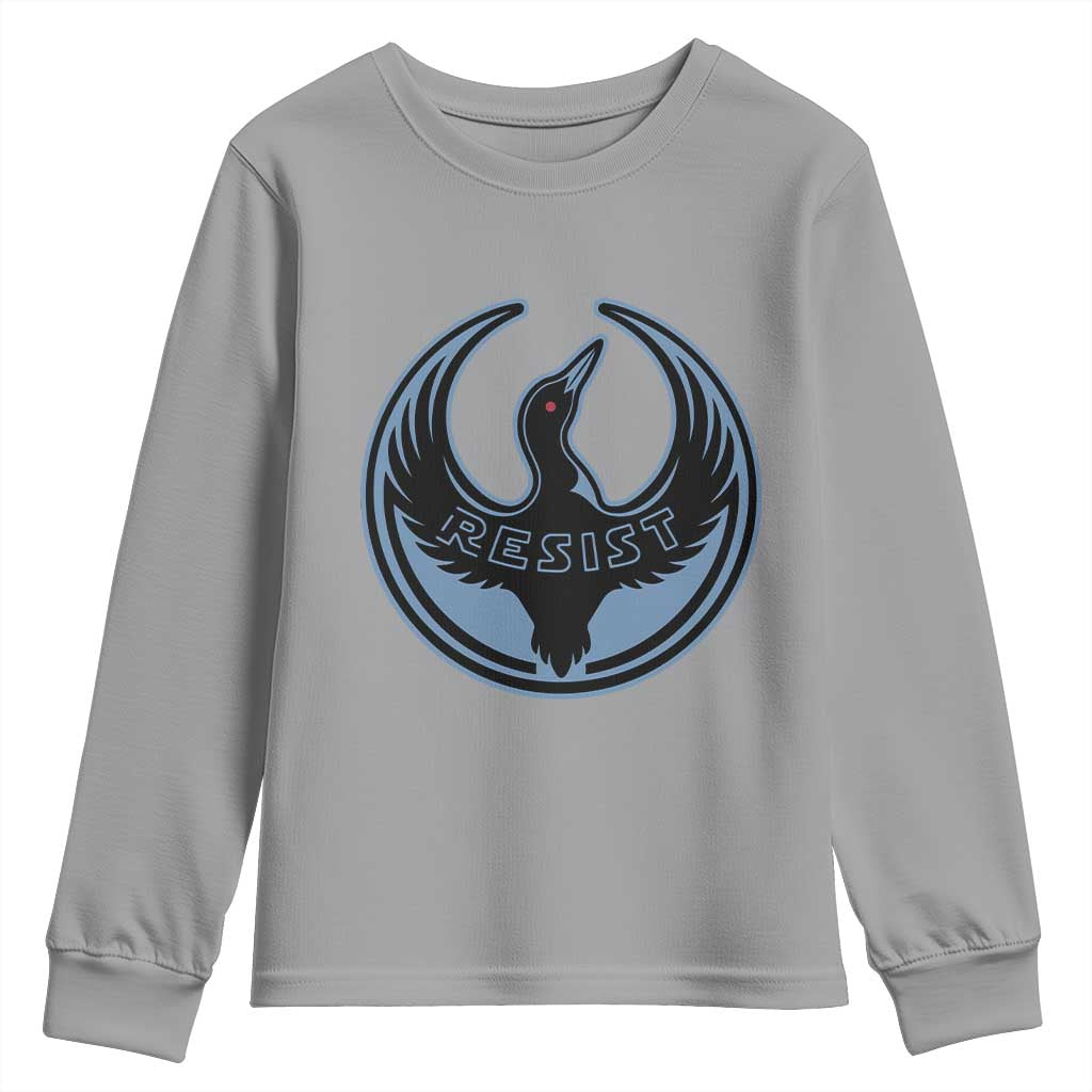 Minnesota Resist Loon Rebellion Emblem Youth Sweatshirt TS02 Sport Gray Print Your Wear