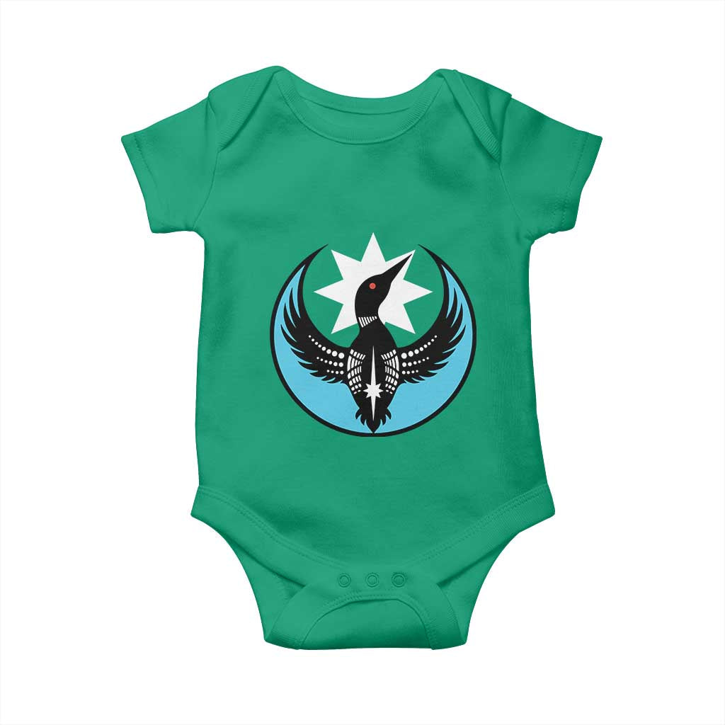 Minnesota Rebel Loon Star Emblem Baby Onesie Rebellion Symbolic Unity Graphic TS02 Irish Green Print Your Wear