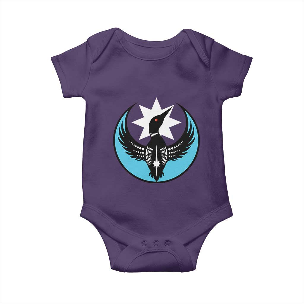 Minnesota Rebel Loon Star Emblem Baby Onesie Rebellion Symbolic Unity Graphic TS02 Purple Print Your Wear
