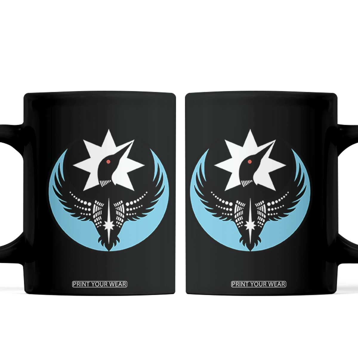 Minnesota Rebel Loon Star Emblem Coffee Mug Rebellion Symbolic Unity Graphic TS02 Black Print Your Wear