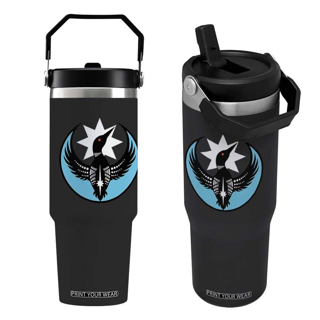 Minnesota Rebel Loon Star Emblem Flip Straw Tumbler Rebellion Symbolic Unity Graphic TS02 One Size: 30 oz Black Print Your Wear
