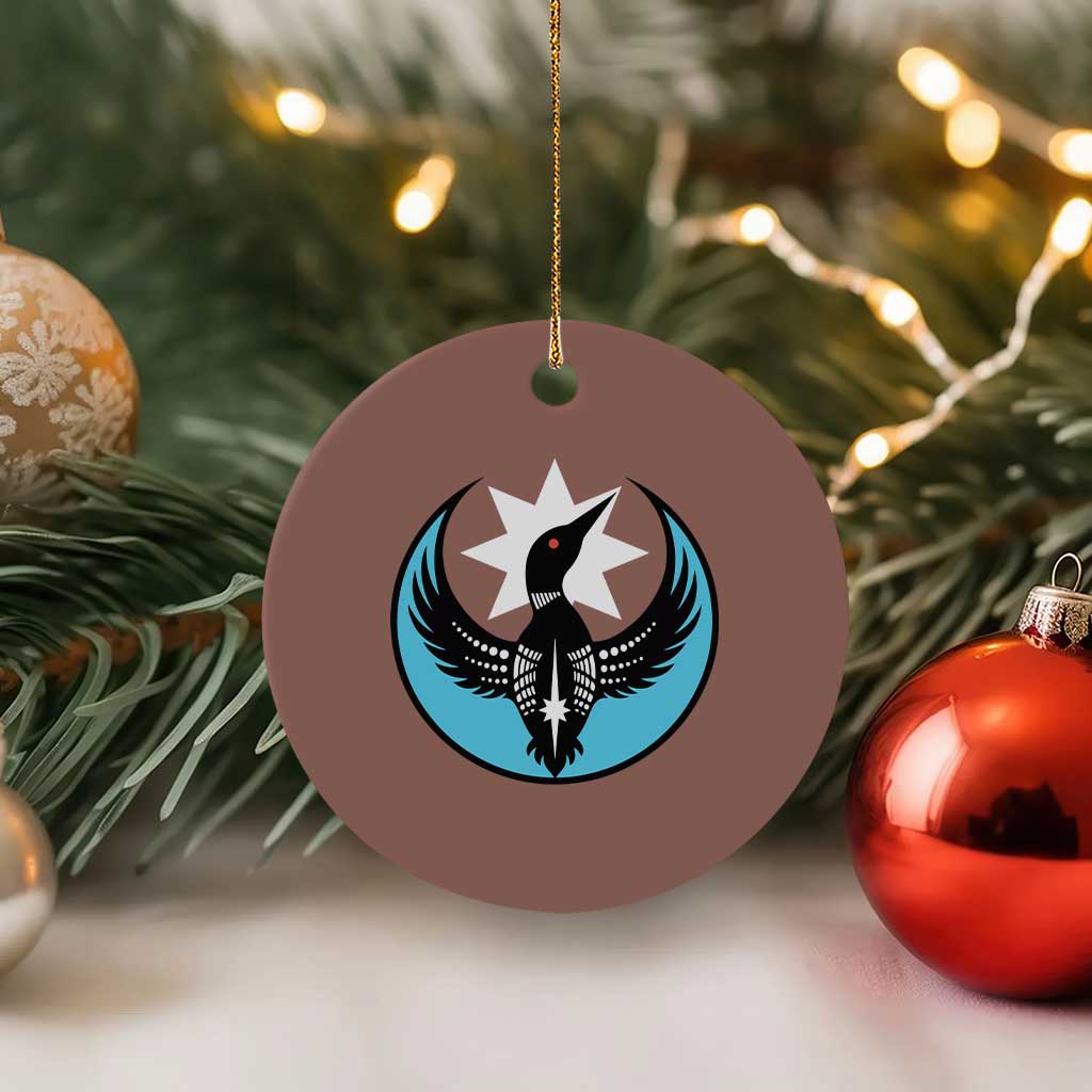 Minnesota Rebel Loon Star Emblem Ceramic Ornament Rebellion Symbolic Unity Graphic TS02 1pc Mocha Print Your Wear