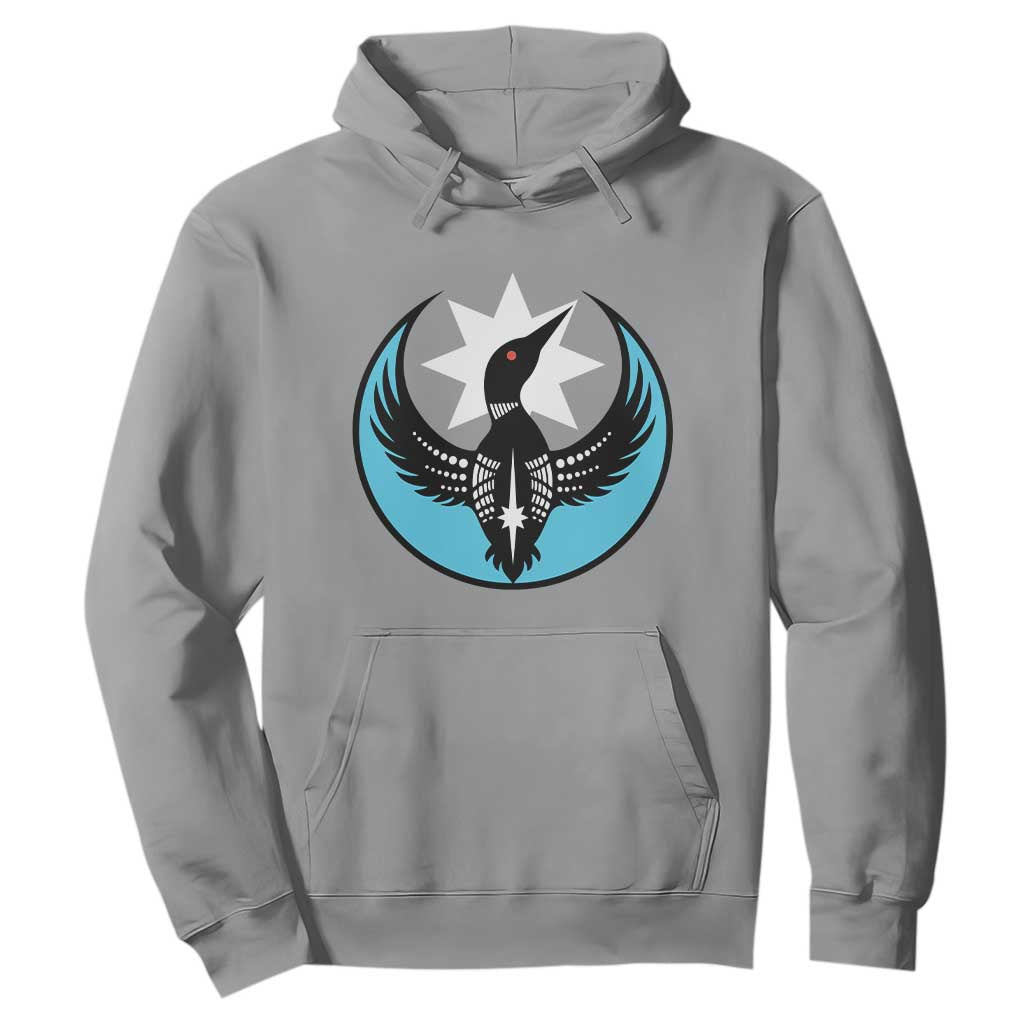 Minnesota Rebel Loon Star Emblem Hoodie Rebellion Symbolic Unity Graphic TS02 Sport Gray Print Your Wear