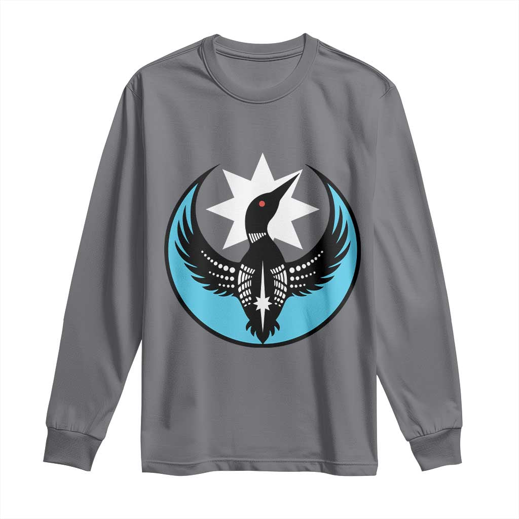 Minnesota Rebel Loon Star Emblem Long Sleeve Shirt Rebellion Symbolic Unity Graphic TS02 Charcoal Print Your Wear