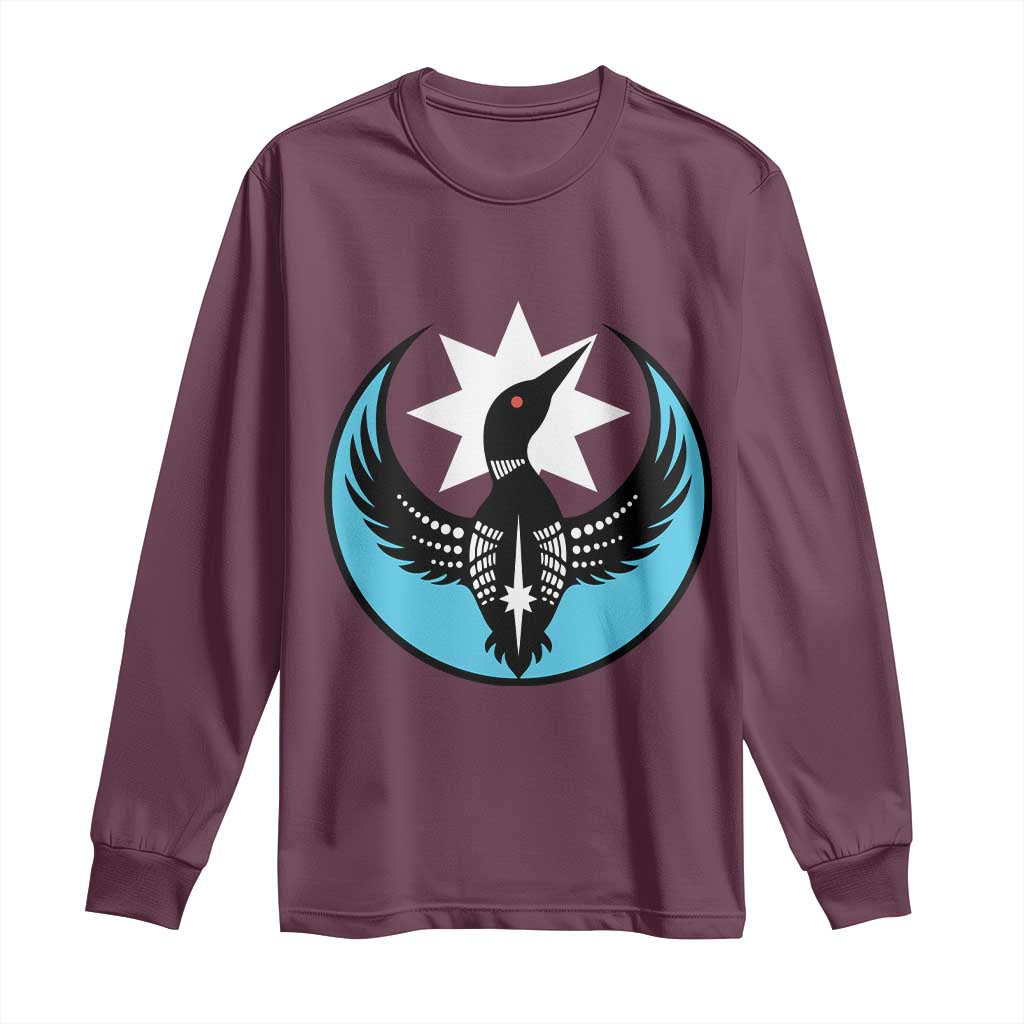Minnesota Rebel Loon Star Emblem Long Sleeve Shirt Rebellion Symbolic Unity Graphic TS02 Maroon Print Your Wear