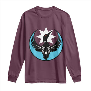 Minnesota Rebel Loon Star Emblem Long Sleeve Shirt Rebellion Symbolic Unity Graphic TS02 Maroon Print Your Wear