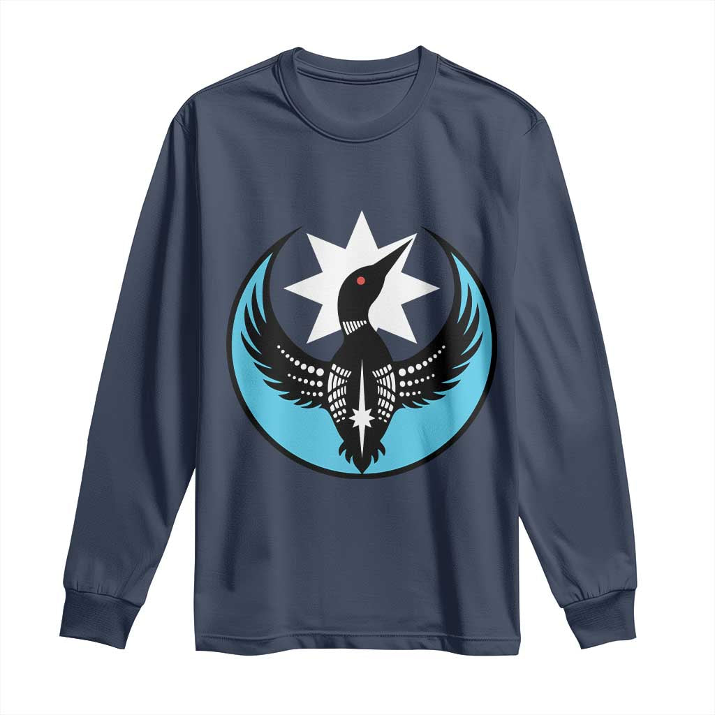 Minnesota Rebel Loon Star Emblem Long Sleeve Shirt Rebellion Symbolic Unity Graphic TS02 Navy Print Your Wear