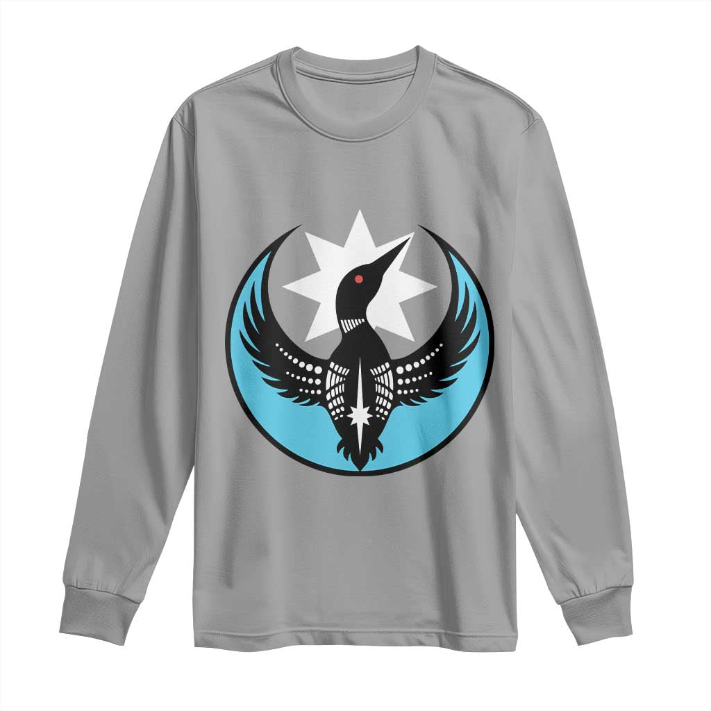 Minnesota Rebel Loon Star Emblem Long Sleeve Shirt Rebellion Symbolic Unity Graphic TS02 Sport Gray Print Your Wear