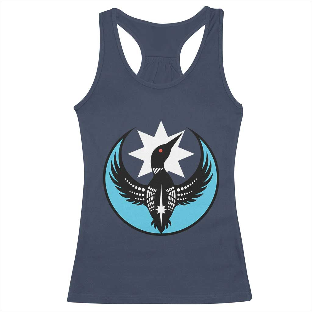 Minnesota Rebel Loon Star Emblem Racerback Tank Top Rebellion Symbolic Unity Graphic TS02 Navy Print Your Wear