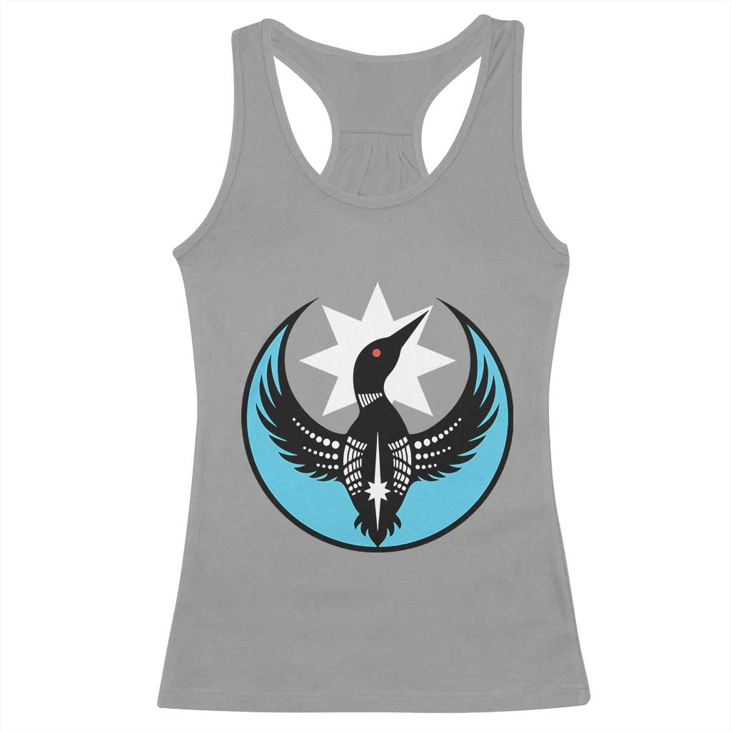 Minnesota Rebel Loon Star Emblem Racerback Tank Top Rebellion Symbolic Unity Graphic TS02 Sport Gray Print Your Wear