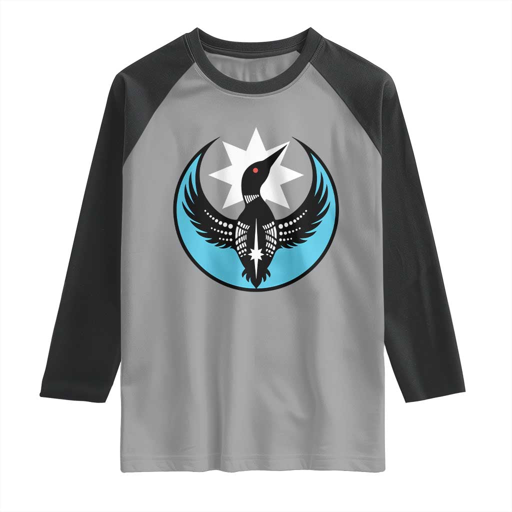 Minnesota Rebel Loon Star Emblem Raglan Shirt Rebellion Symbolic Unity Graphic TS02 Sport Gray Black Print Your Wear