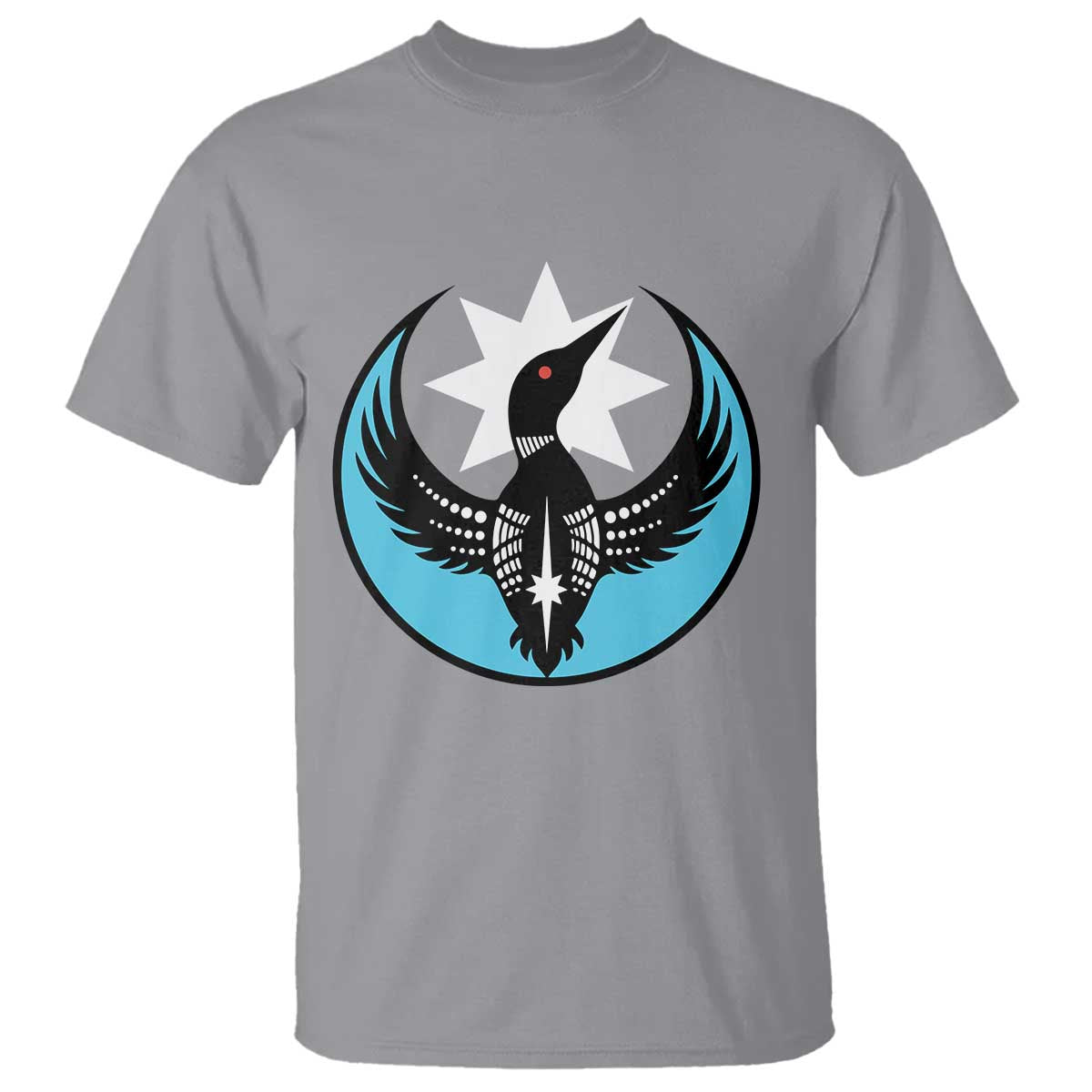 Minnesota Rebel Loon Star Emblem T Shirt Rebellion Symbolic Unity Graphic TS02 Sport Gray Print Your Wear