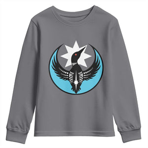 Minnesota Rebel Loon Star Emblem Youth Sweatshirt Rebellion Symbolic Unity Graphic TS02 Charcoal Print Your Wear