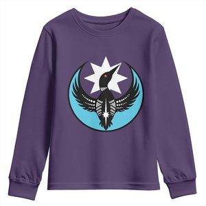 Minnesota Rebel Loon Star Emblem Youth Sweatshirt Rebellion Symbolic Unity Graphic TS02 Purple Print Your Wear