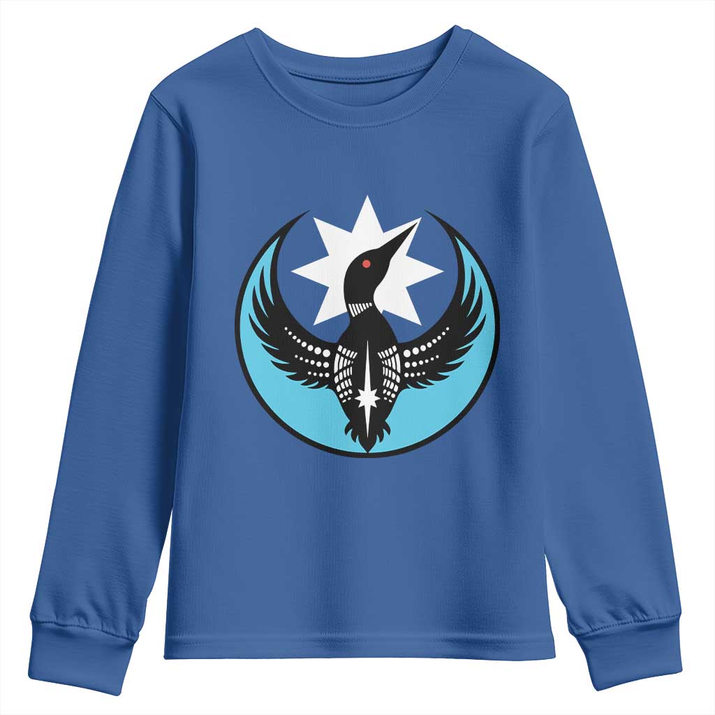 Minnesota Rebel Loon Star Emblem Youth Sweatshirt Rebellion Symbolic Unity Graphic TS02 Royal Blue Print Your Wear