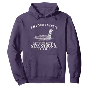 I Stand With Minnesota Resist Loon Hoodie Stay Strong Ice Out Protest TS02 Purple Print Your Wear