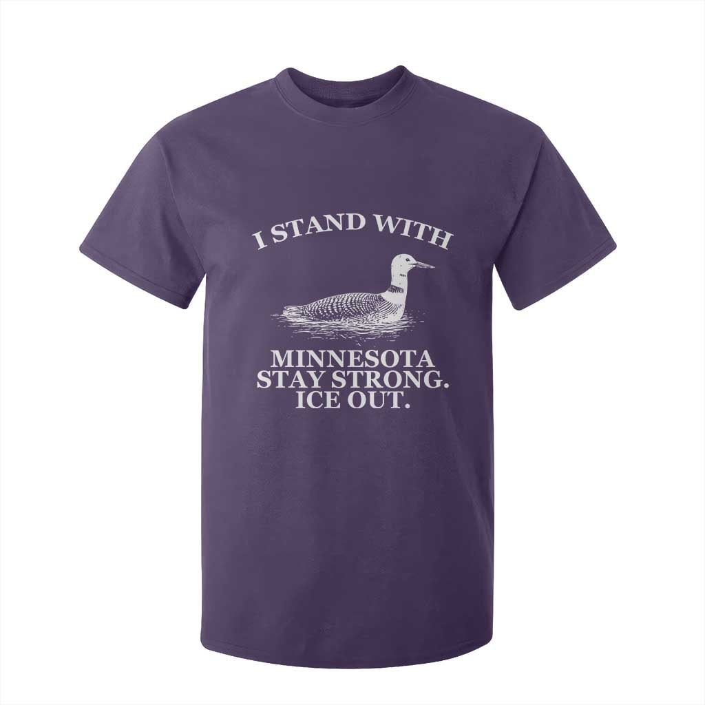 I Stand With Minnesota Resist Loon T Shirt For Kid Stay Strong Ice Out Protest TS02 Purple Print Your Wear