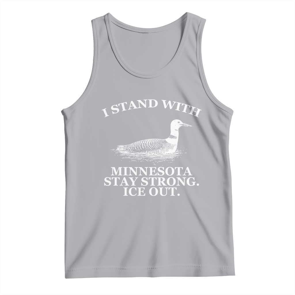 I Stand With Minnesota Resist Loon Tank Top Stay Strong Ice Out Protest TS02 Athletic Heather Print Your Wear