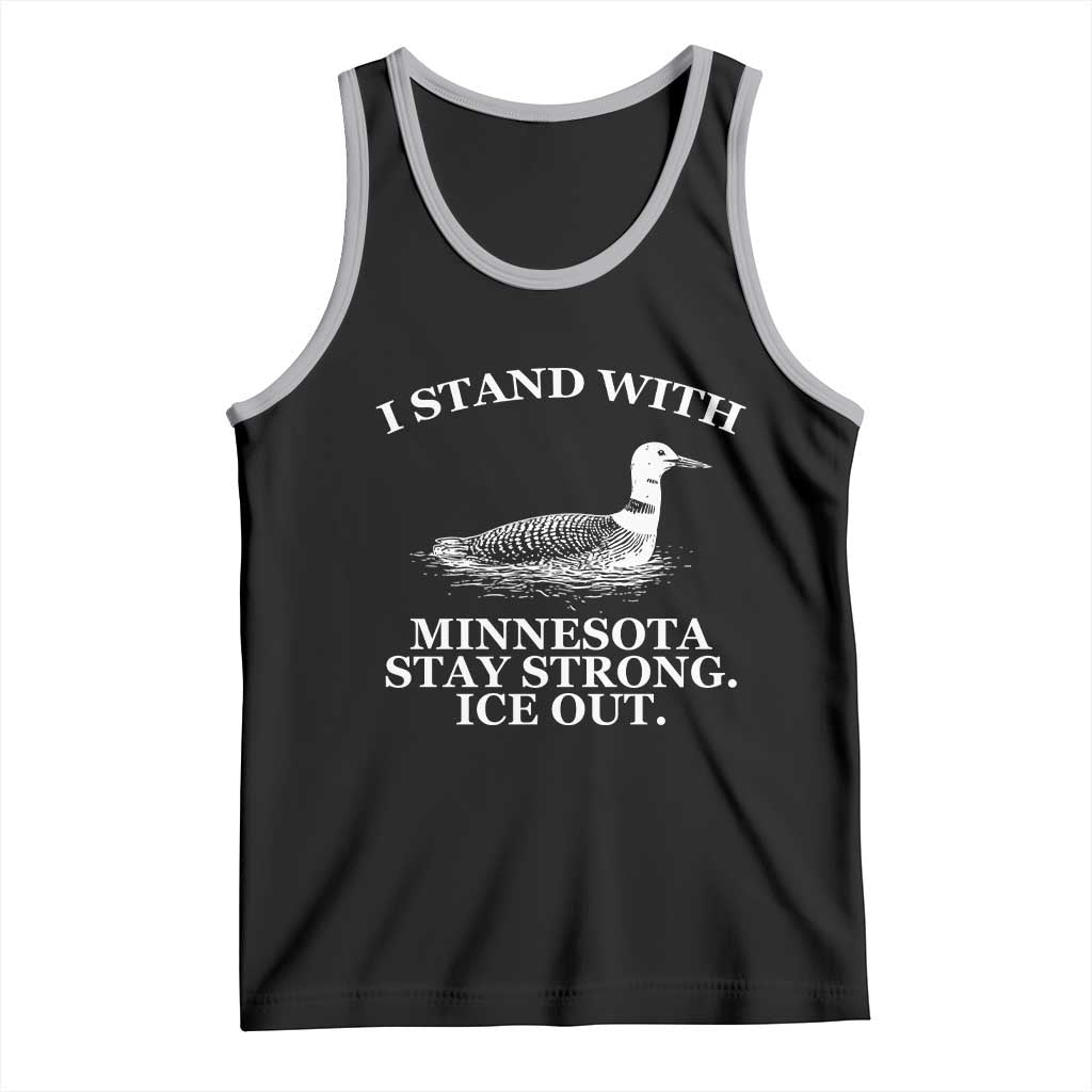 I Stand With Minnesota Resist Loon Tank Top Stay Strong Ice Out Protest TS02 Black Athletic Heather Print Your Wear