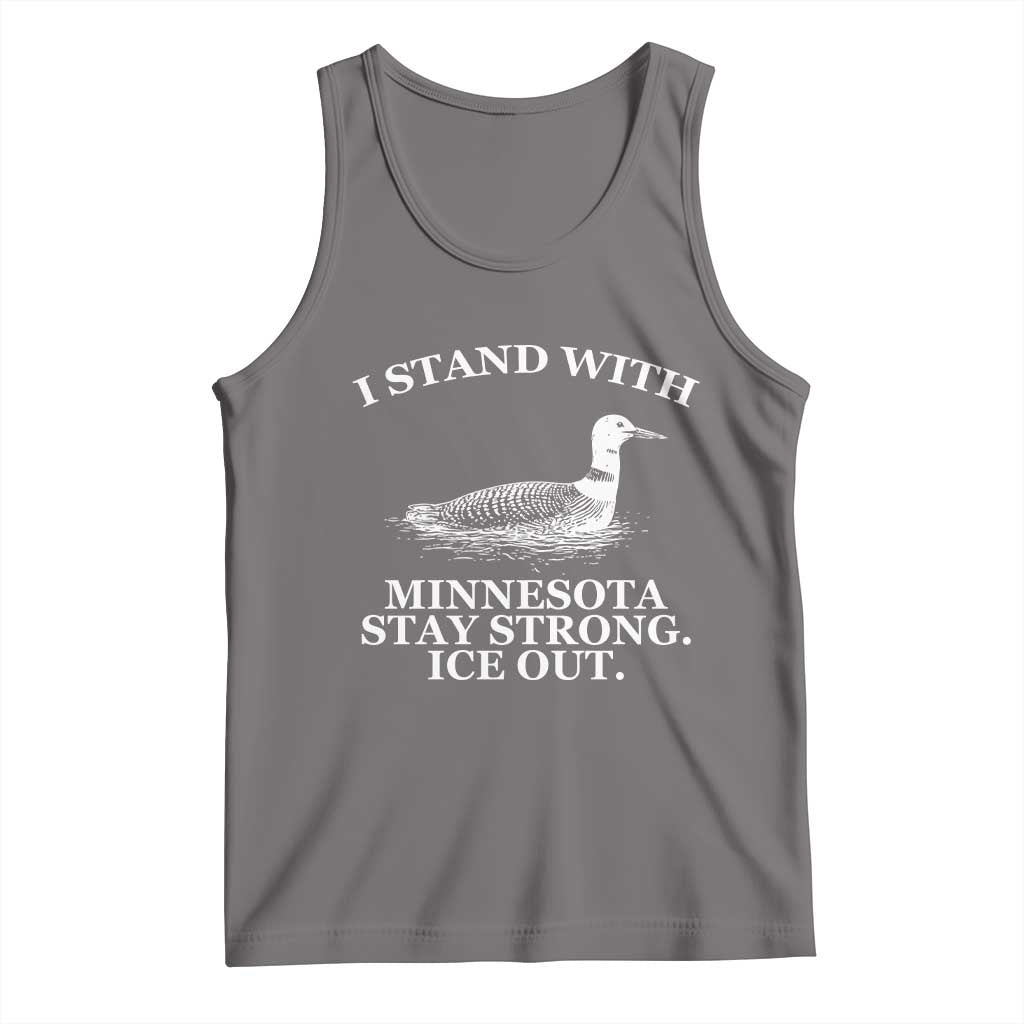 I Stand With Minnesota Resist Loon Tank Top Stay Strong Ice Out Protest TS02 Deep Heather Print Your Wear