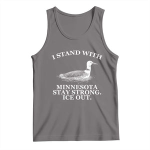 I Stand With Minnesota Resist Loon Tank Top Stay Strong Ice Out Protest TS02 Deep Heather Print Your Wear