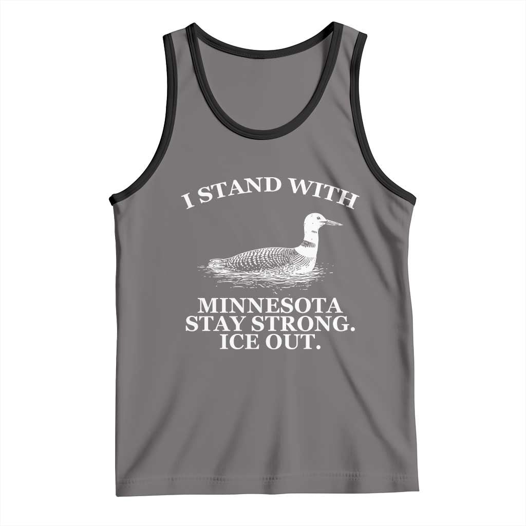 I Stand With Minnesota Resist Loon Tank Top Stay Strong Ice Out Protest TS02 Deep Heather Black Print Your Wear