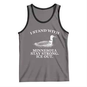 I Stand With Minnesota Resist Loon Tank Top Stay Strong Ice Out Protest TS02 Deep Heather Black Print Your Wear