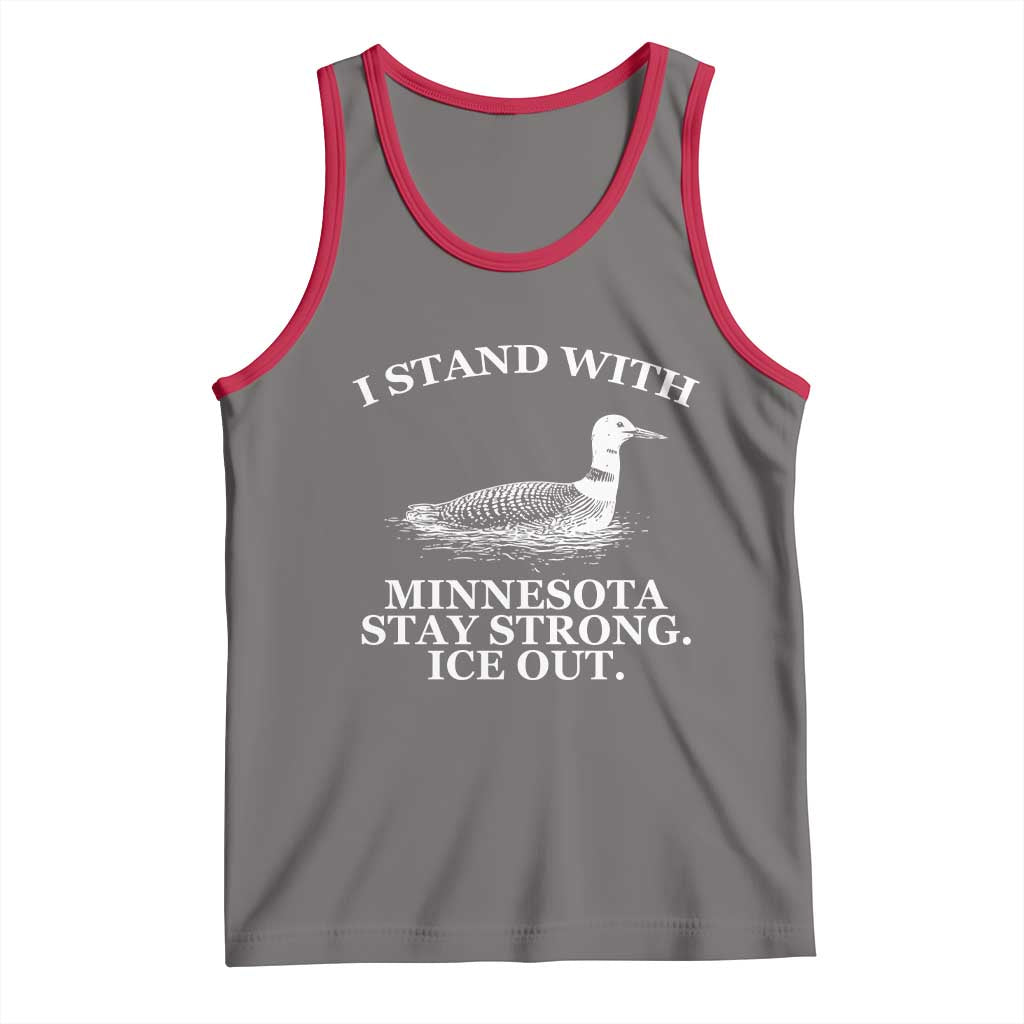 I Stand With Minnesota Resist Loon Tank Top Stay Strong Ice Out Protest TS02 Deep Heather Red Print Your Wear