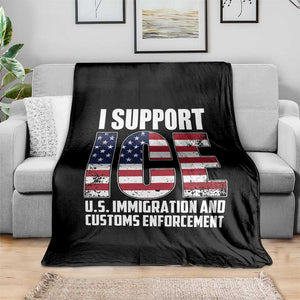 I Support ICE Patriotic Law Enforcement American Flag Throw Blanket TS02 Print Your Wear