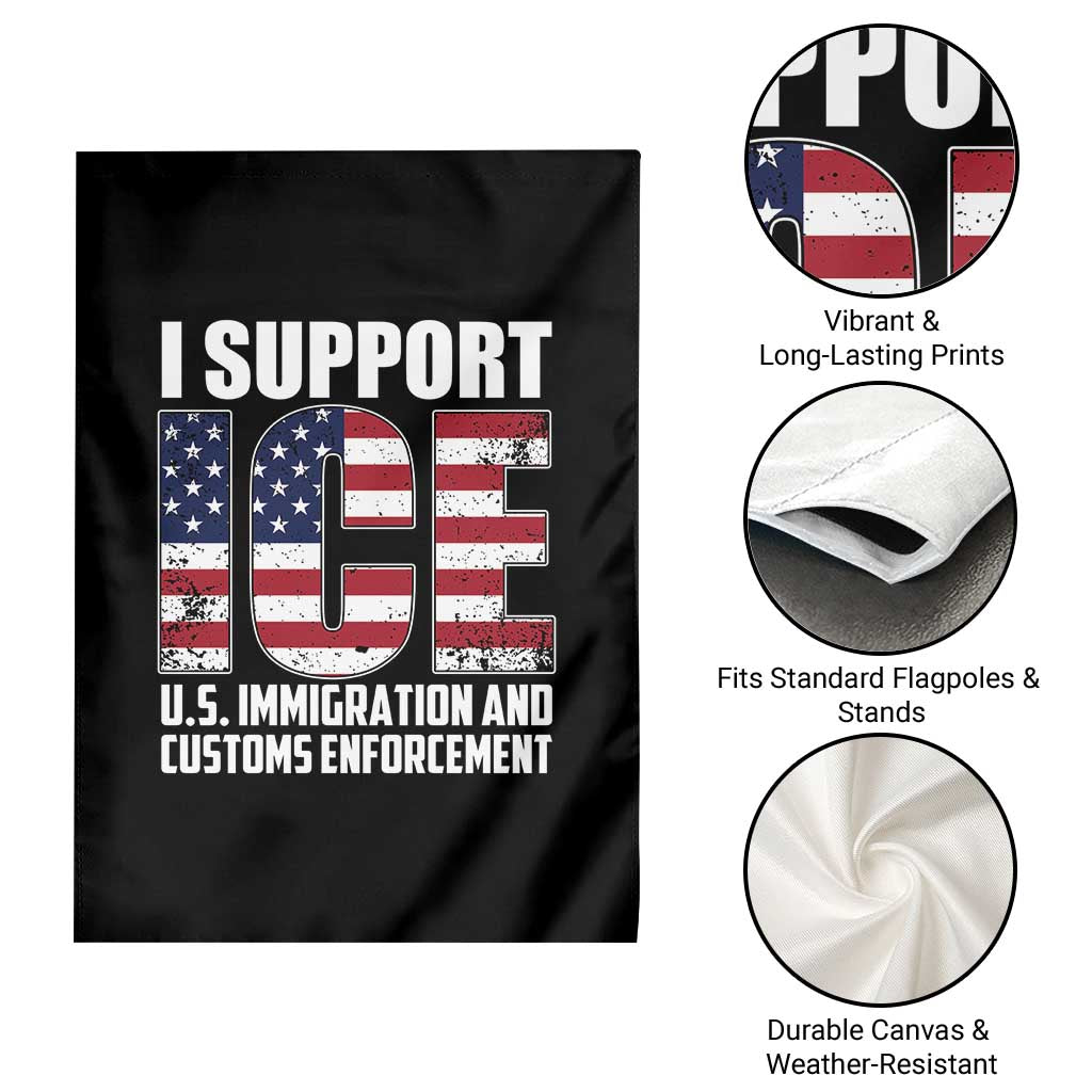 I Support ICE Patriotic Law Enforcement American Flag Garden Flag TS02 Print Your Wear