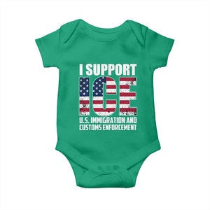 I Support ICE Patriotic Law Enforcement American Flag Baby Onesie TS02 Irish Green Print Your Wear