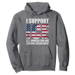 I Support ICE Patriotic Law Enforcement American Flag Hoodie TS02 Charcoal Print Your Wear