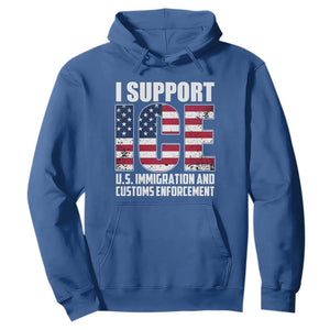I Support ICE Patriotic Law Enforcement American Flag Hoodie TS02 Royal Blue Print Your Wear