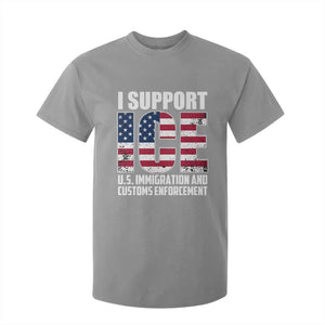 I Support ICE Patriotic Law Enforcement American Flag T Shirt For Kid TS02 Sport Gray Print Your Wear