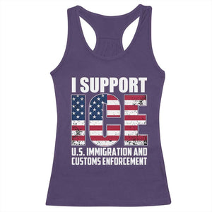 I Support ICE Patriotic Law Enforcement American Flag Racerback Tank Top TS02 Purple Print Your Wear