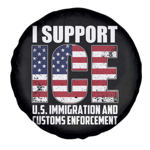 I Support ICE Patriotic Law Enforcement American Flag Spare Tire Cover TS02 Print Your Wear
