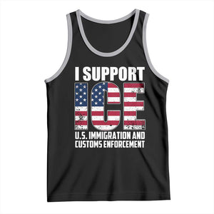 I Support ICE Patriotic Law Enforcement American Flag Tank Top TS02 Black Athletic Heather Print Your Wear