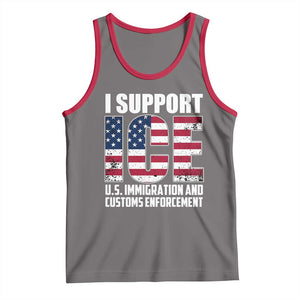 I Support ICE Patriotic Law Enforcement American Flag Tank Top TS02 Deep Heather Red Print Your Wear