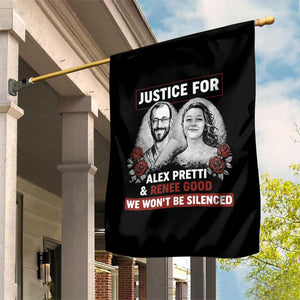 Justice for Alex Pretti and Renee Good Garden Flag We Won’t Be Silenced Minnesota Resistance Protest TS02 Print Your Wear