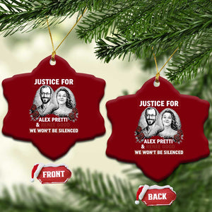 Justice for Alex Pretti and Renee Good Ceramic Ornament We Won’t Be Silenced Minnesota Resistance Protest TS02 Print Your Wear