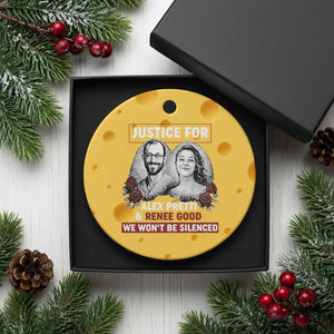 Justice for Alex Pretti and Renee Good Ceramic Ornament We Won’t Be Silenced Minnesota Resistance Protest TS02 1pc Yellow Cheese Print Your Wear