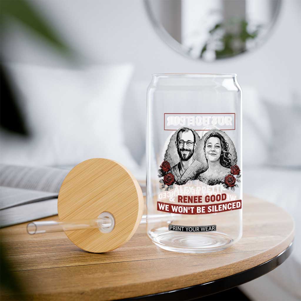 Justice for Alex Pretti and Renee Good Glass Can We Won’t Be Silenced Minnesota Resistance Protest TS02 Print Your Wear