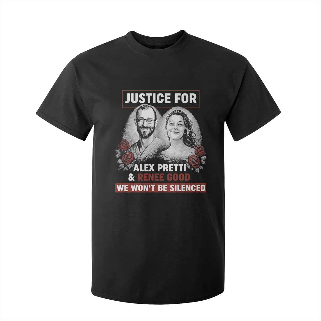 Justice for Alex Pretti and Renee Good T Shirt For Kid We Won’t Be Silenced Minnesota Resistance Protest TS02 Black Print Your Wear